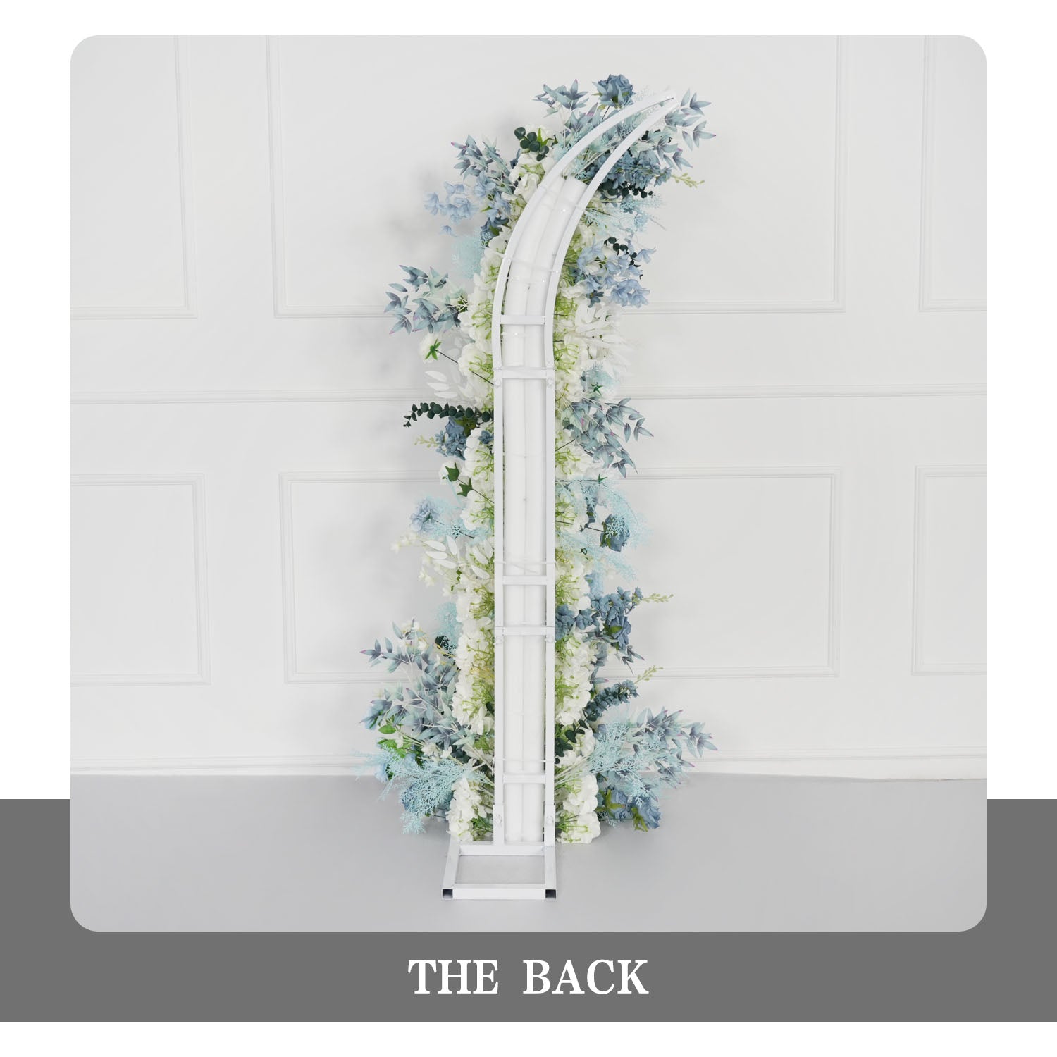 Uflower Horn Arch Blue White 5D Floral Arrangement Wedding Decor
